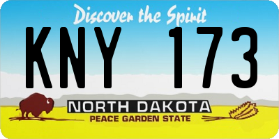 ND license plate KNY173