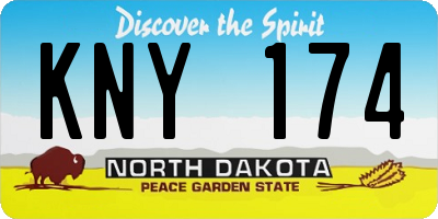 ND license plate KNY174