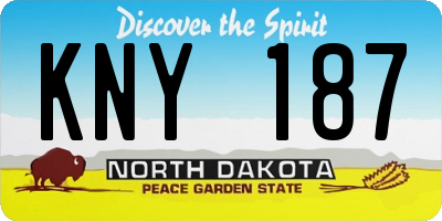 ND license plate KNY187