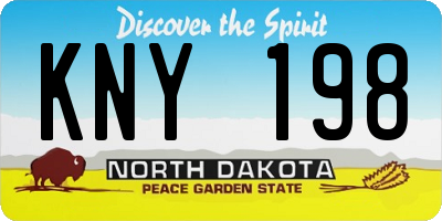ND license plate KNY198