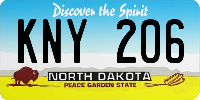 ND license plate KNY206