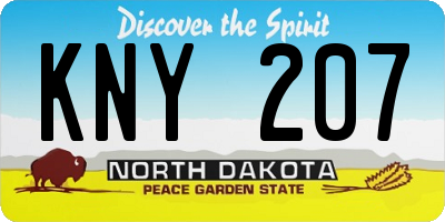 ND license plate KNY207