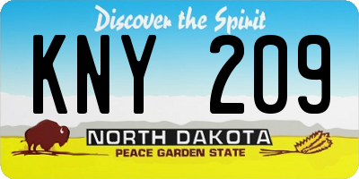 ND license plate KNY209