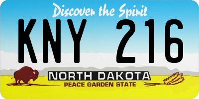 ND license plate KNY216