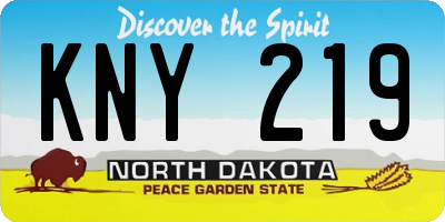 ND license plate KNY219