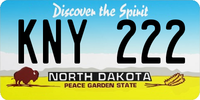 ND license plate KNY222