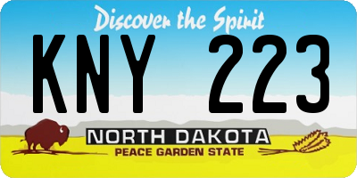 ND license plate KNY223