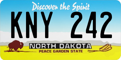 ND license plate KNY242