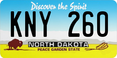 ND license plate KNY260