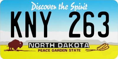 ND license plate KNY263