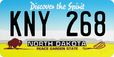 ND license plate KNY268