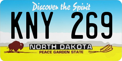 ND license plate KNY269