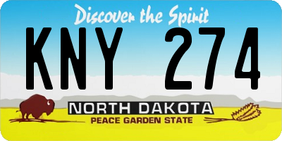 ND license plate KNY274