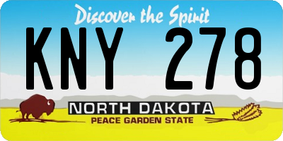 ND license plate KNY278