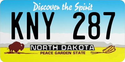 ND license plate KNY287