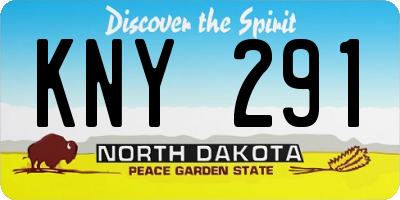 ND license plate KNY291