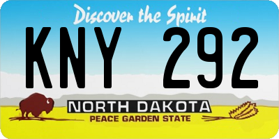 ND license plate KNY292