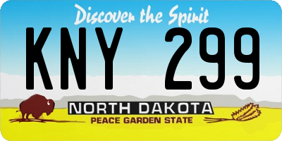 ND license plate KNY299
