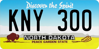 ND license plate KNY300