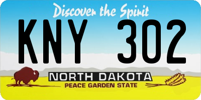 ND license plate KNY302