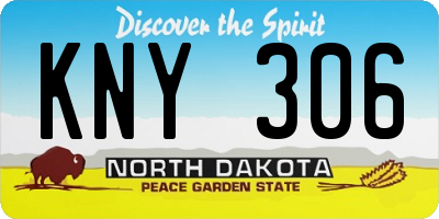 ND license plate KNY306