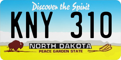 ND license plate KNY310