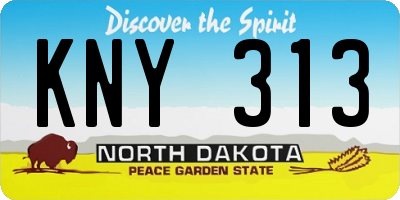ND license plate KNY313