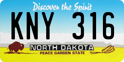 ND license plate KNY316