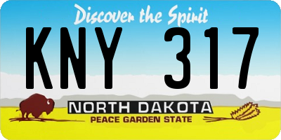 ND license plate KNY317