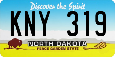 ND license plate KNY319