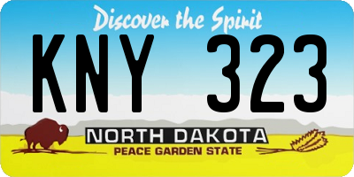 ND license plate KNY323