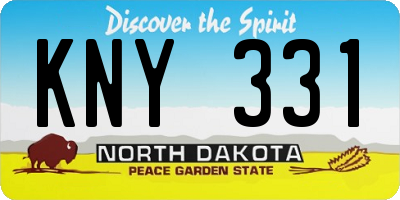 ND license plate KNY331