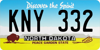 ND license plate KNY332