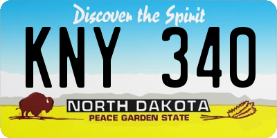 ND license plate KNY340