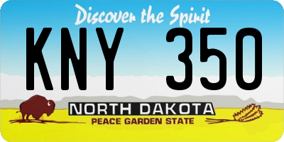 ND license plate KNY350