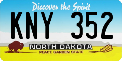 ND license plate KNY352