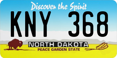 ND license plate KNY368