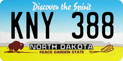 ND license plate KNY388