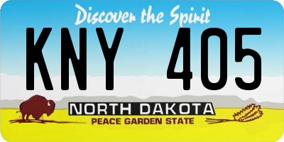 ND license plate KNY405