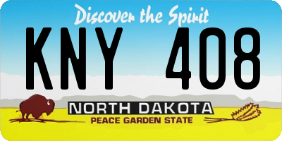 ND license plate KNY408