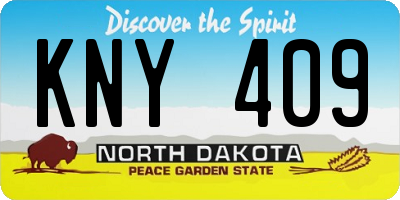 ND license plate KNY409