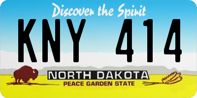 ND license plate KNY414