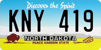 ND license plate KNY419