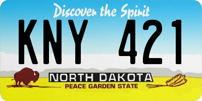 ND license plate KNY421