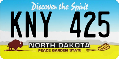 ND license plate KNY425