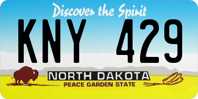 ND license plate KNY429