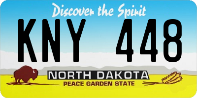 ND license plate KNY448