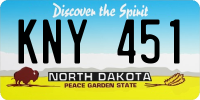 ND license plate KNY451