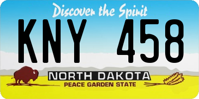 ND license plate KNY458