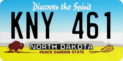 ND license plate KNY461